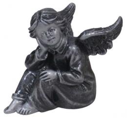 ANGEL HEAD RECUMBENT OF SINTHETIC MARBLE SILVER FINISH
